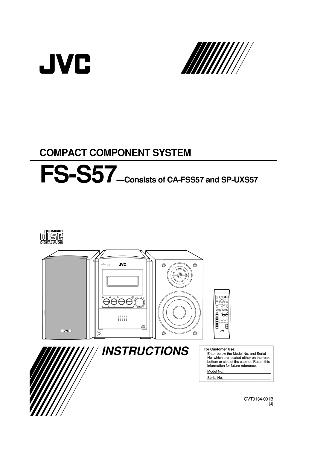 JVC CA-FSS57, GVT0134-001B manual Instructions 