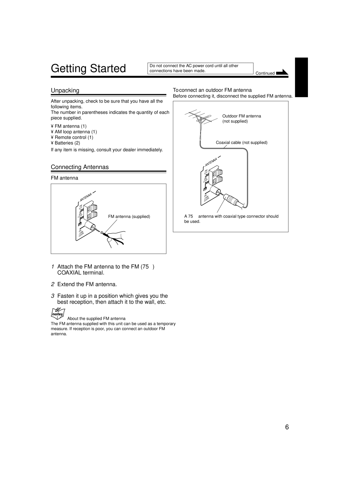 JVC CA-FSS57, GVT0134-001B manual Getting Started 