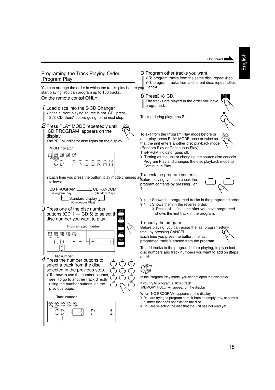 JVC CA-FSS57, GVT0134-001B manual Disc number 