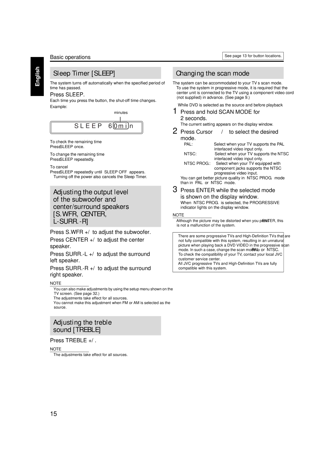 JVC GVT0141-003A manual Sleep Timer Sleep 