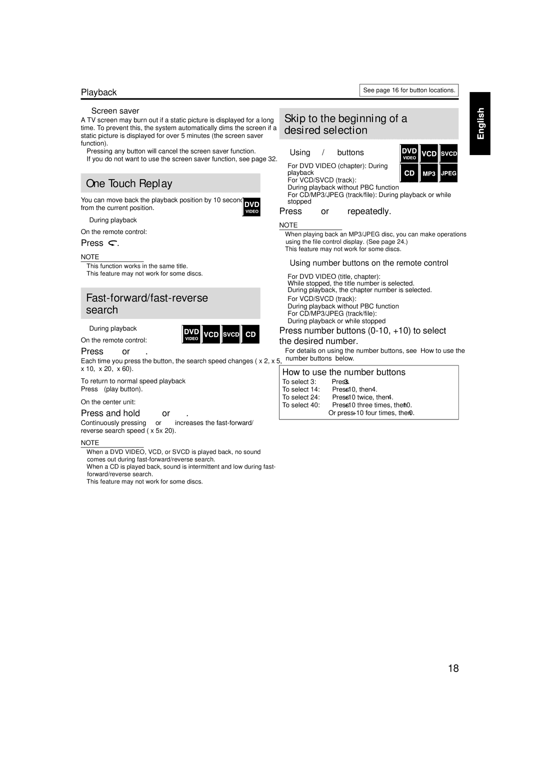 JVC GVT0141-003A manual One Touch Replay 