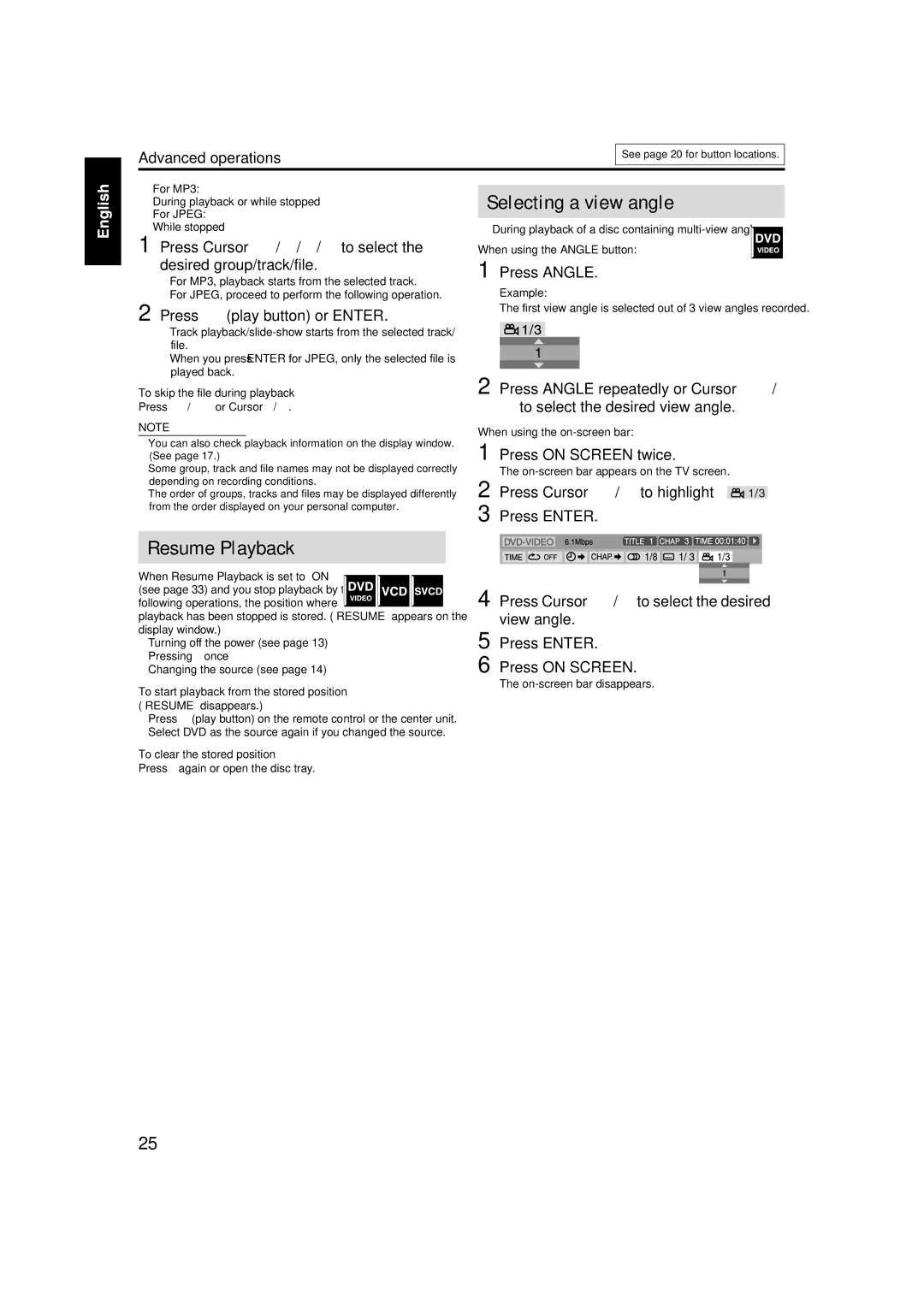 JVC GVT0141-003A manual Resume Playback 