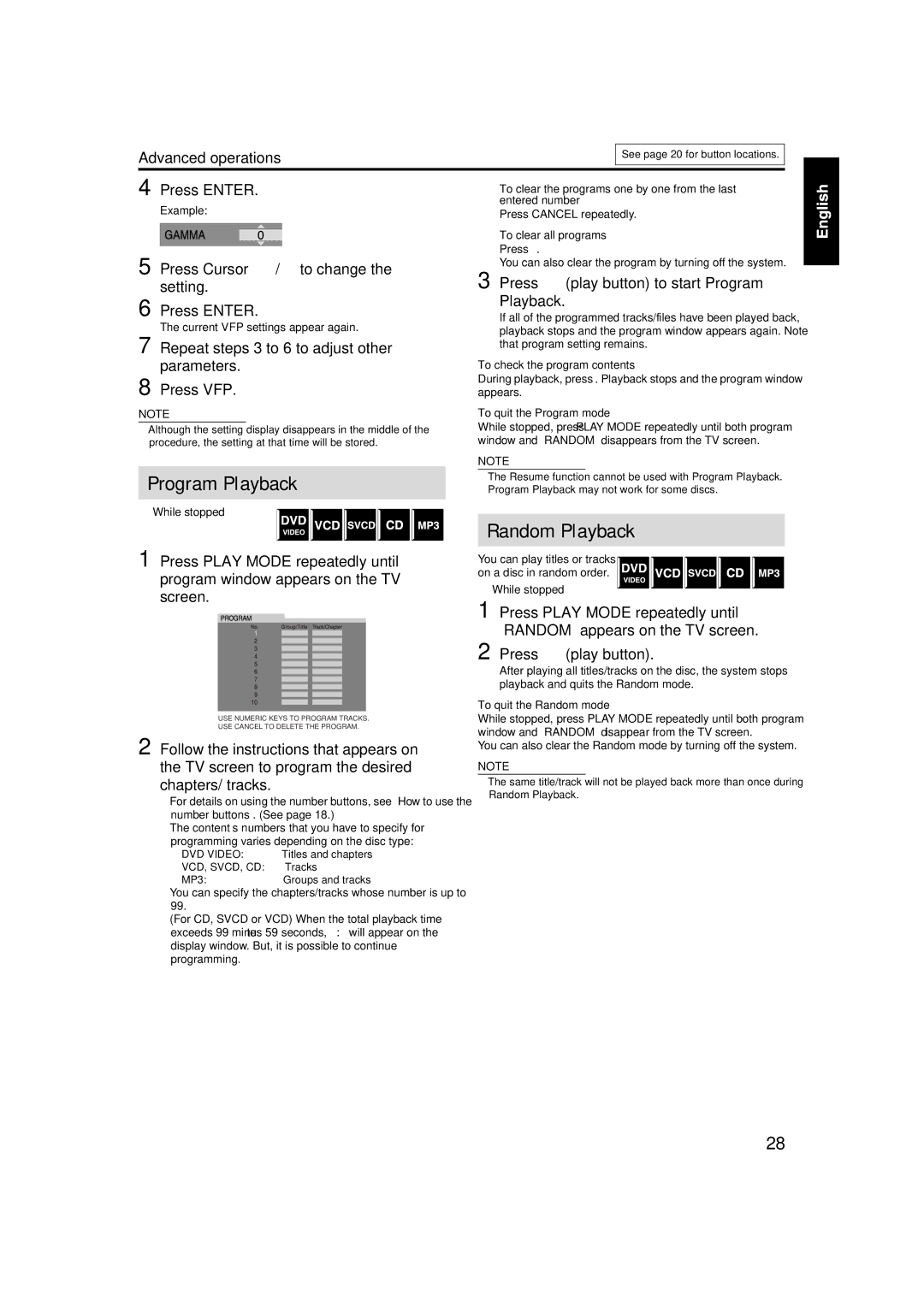 JVC GVT0141-003A manual Program Playback 