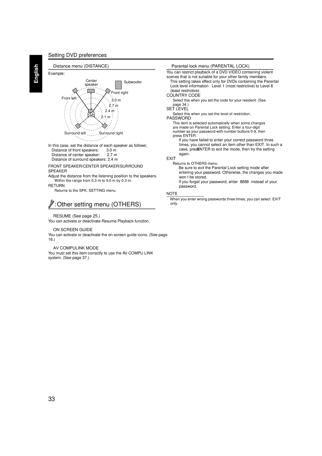 JVC GVT0141-003A manual Other setting menu Others 