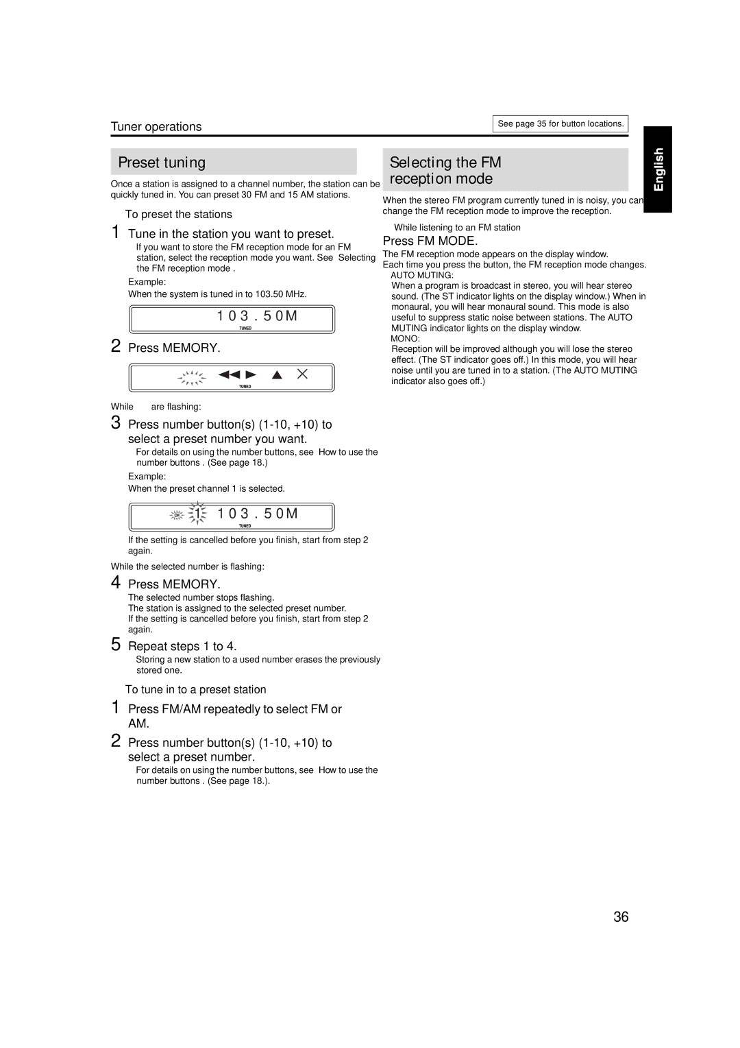 JVC GVT0141-003A manual Preset tuning 