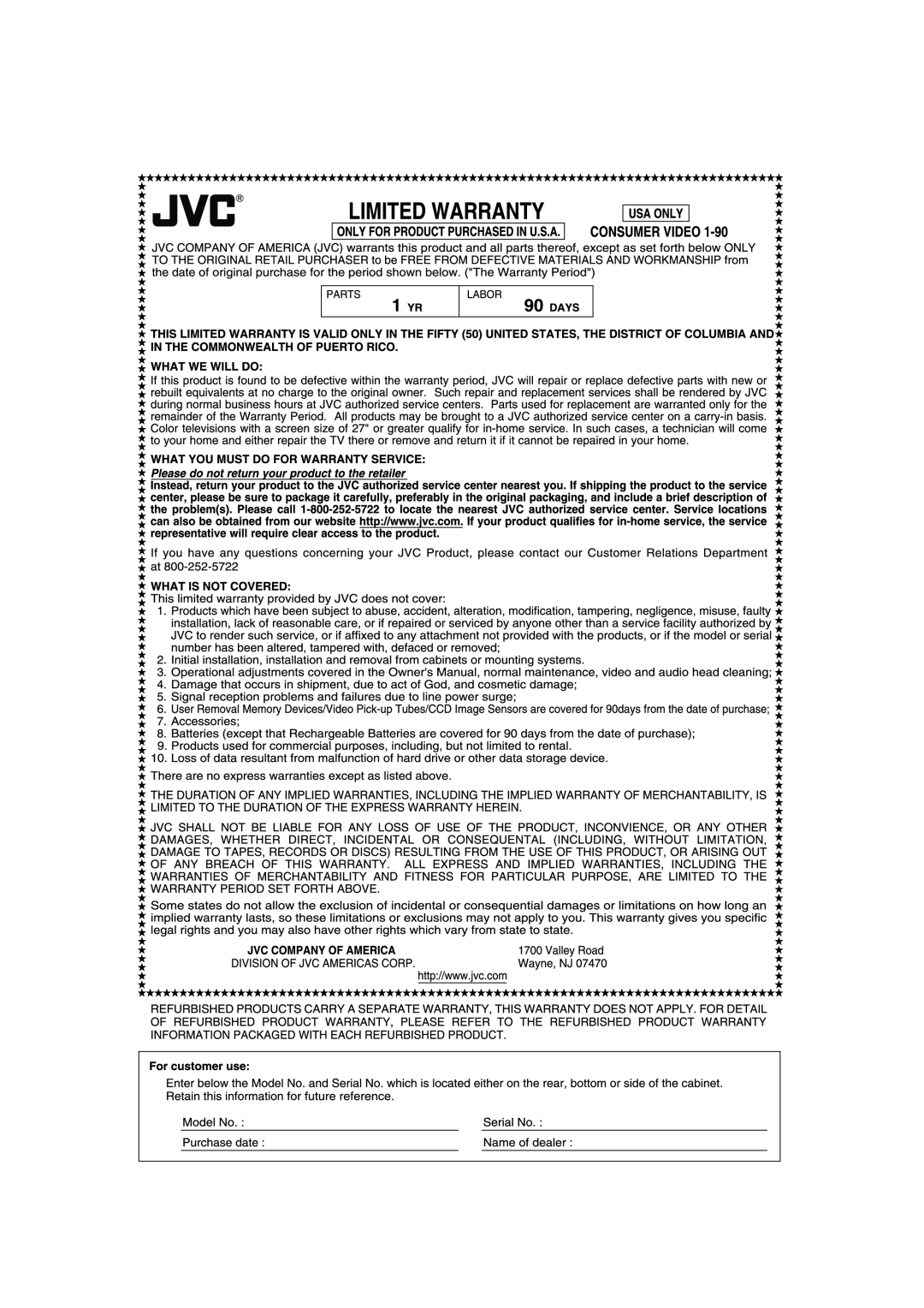 JVC GVT0142-001A manual 