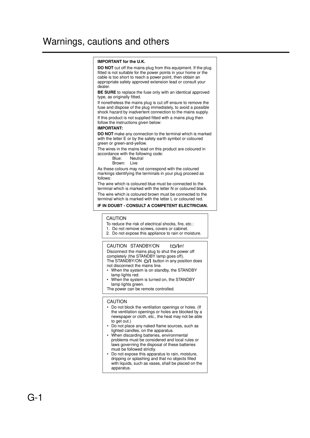 JVC 0405AIMMDWJEM, GVT0142-008A, SP-FSY1 manual If in Doubt Consult a Competent Electrician 