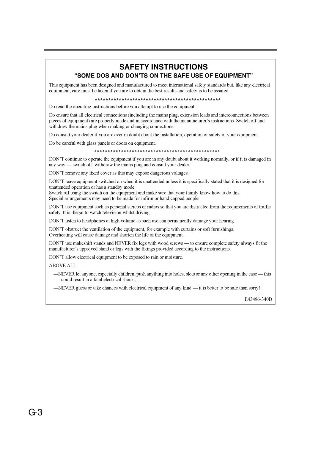 JVC SP-FSY1, GVT0142-008A, 0405AIMMDWJEM manual Safety Instructions 