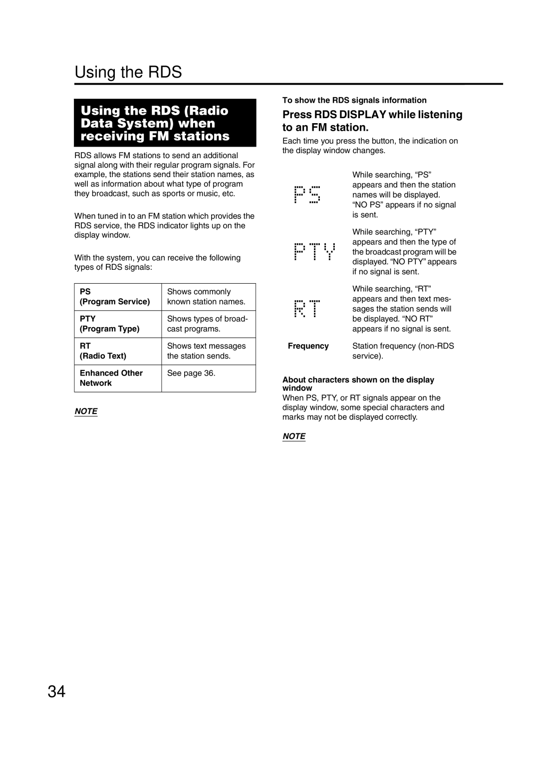 JVC SP-FSY1, GVT0142-008A, 0405AIMMDWJEM manual Using the RDS Radio Data System when receiving FM stations 