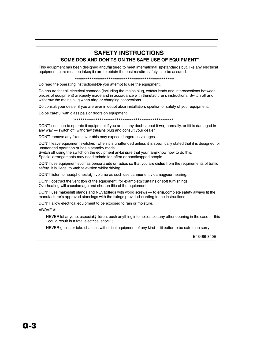 JVC GVT0142-008A, SP-FSY1, 0405AIMMDWJEM manual Safety Instructions 