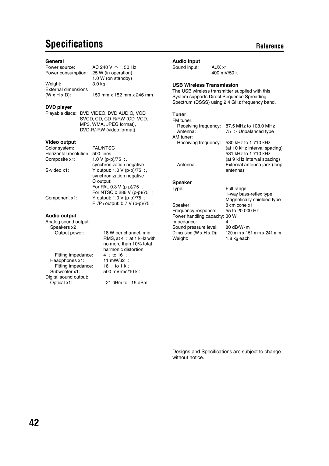 JVC GVT0144-005A manual Specifications 