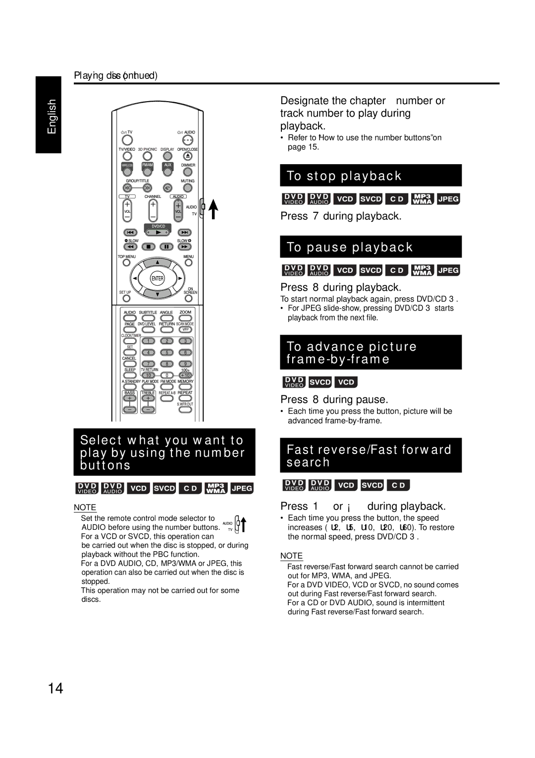 JVC GVT0144-005A manual To stop playback 