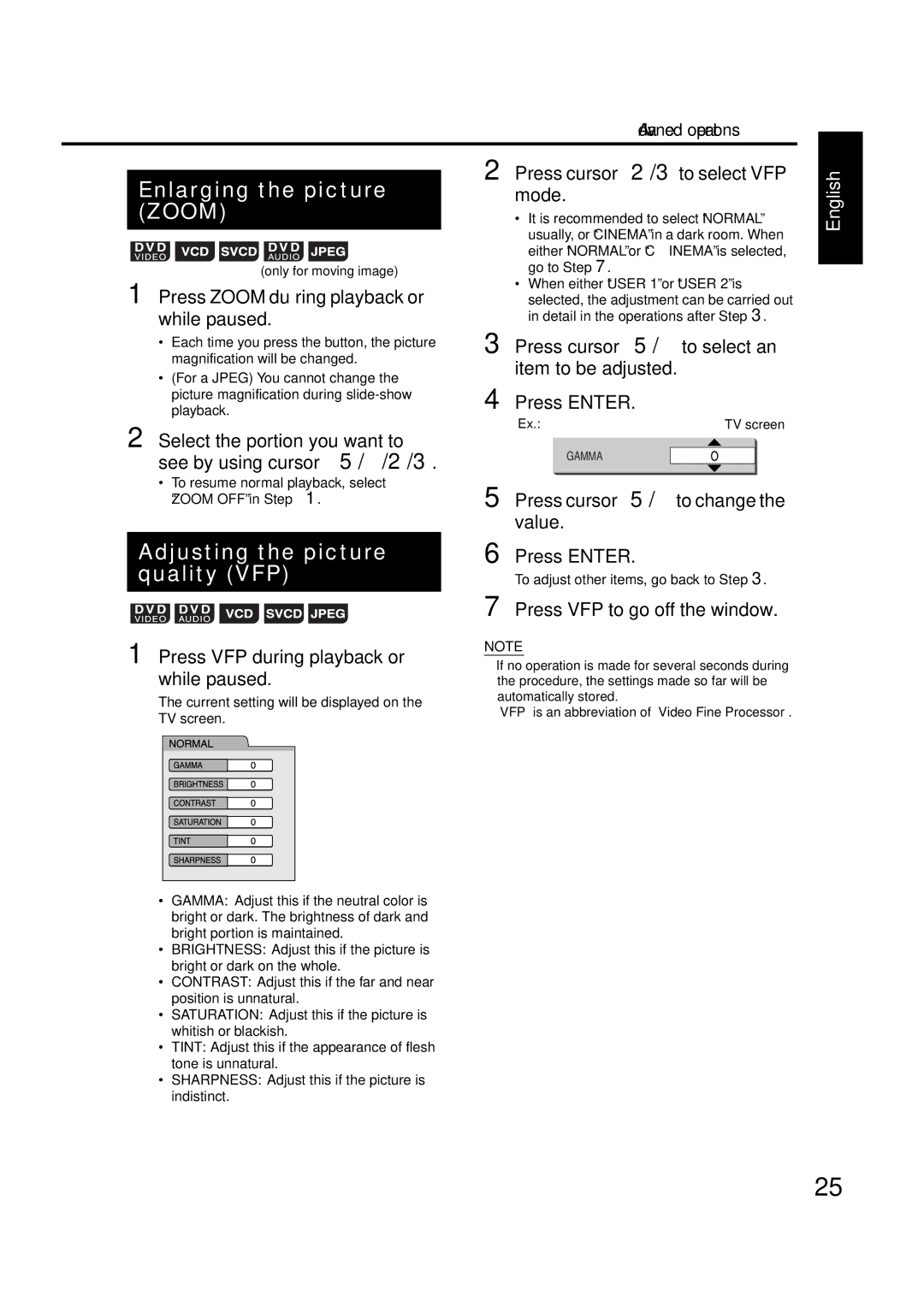 JVC GVT0144-005A manual Enlarging the picture 