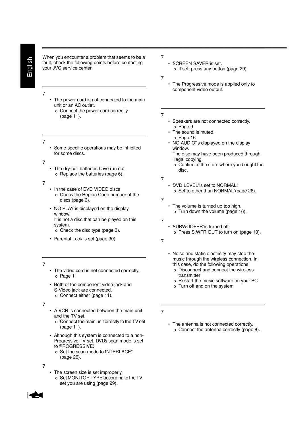 JVC GVT0144-005A manual Troubleshooting, When you encounter a problem that seems to be a 