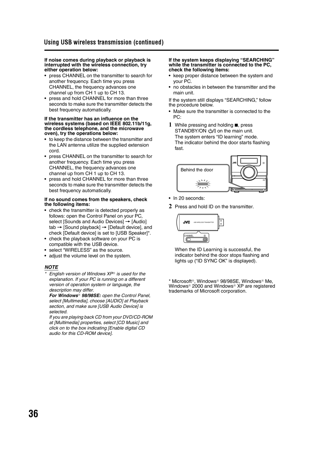 JVC GVT0144-005A manual Using USB wireless transmission continued 