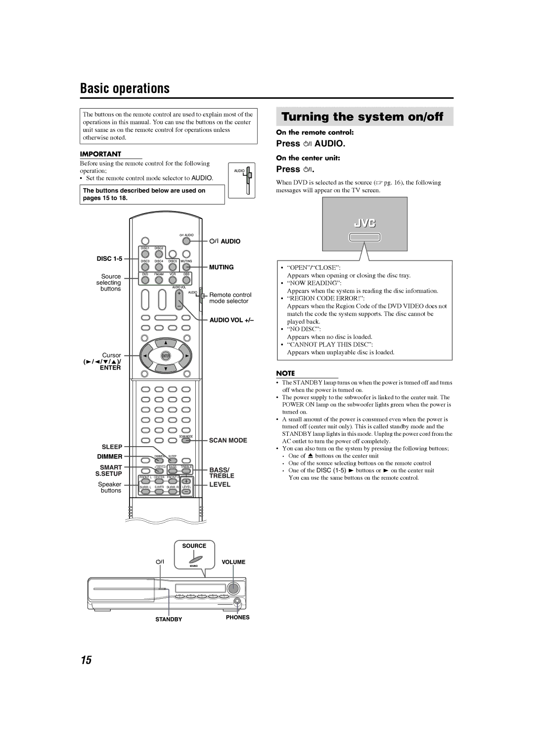 JVC GVT0150-008US, GVT0150-008UX, GVT0150-008UN, GVT0150-008UG, GVT0150-008A Buttons described below are used on pages 15 to 