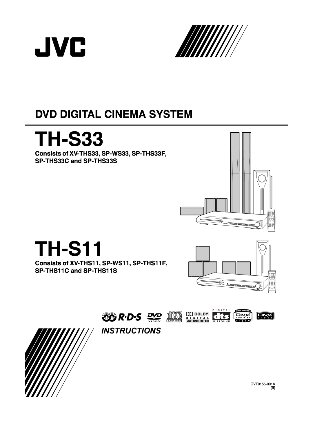 JVC GVT0155-001A manual Dvd Digital Cinema System, Instructions 