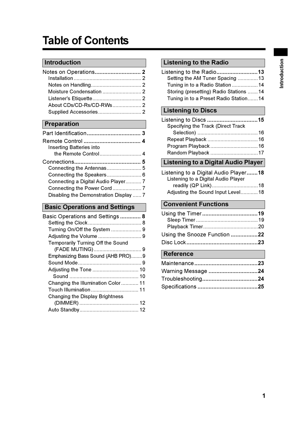 JVC GVT0182-005A, UX-QX3A, UX-QX3W manual Table of Contents 