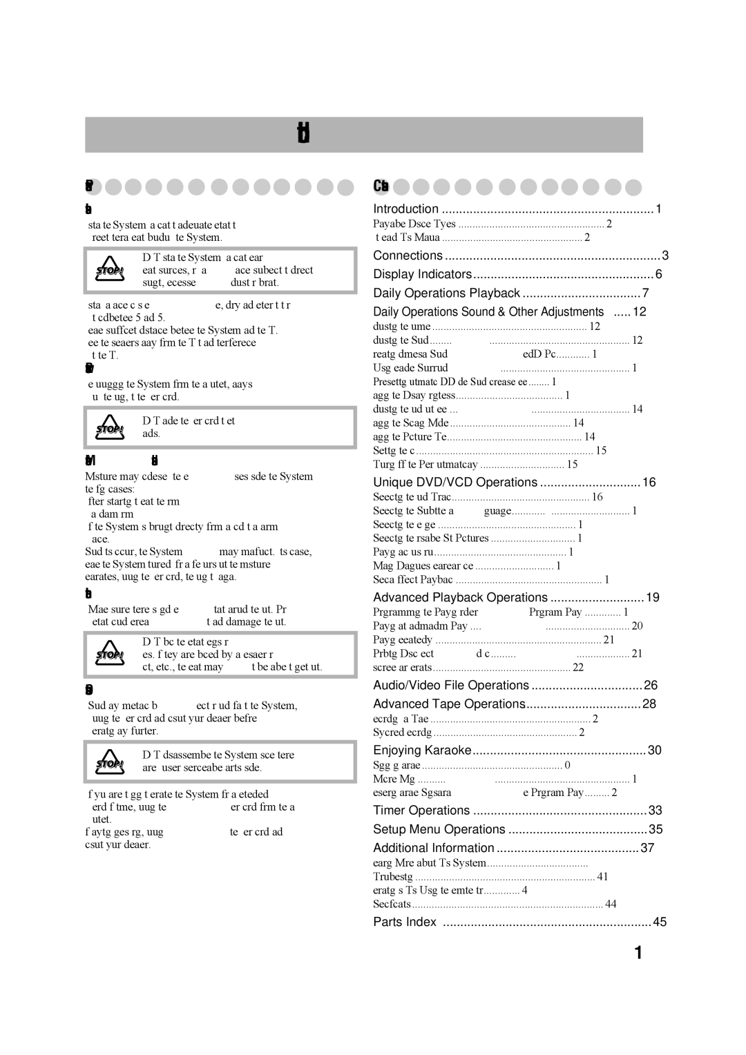 JVC 0207WMKMDCJEM, GVT0203-006A, CA-UXG68, SP-UXG68 manual Introduction, Precautions, Contents 