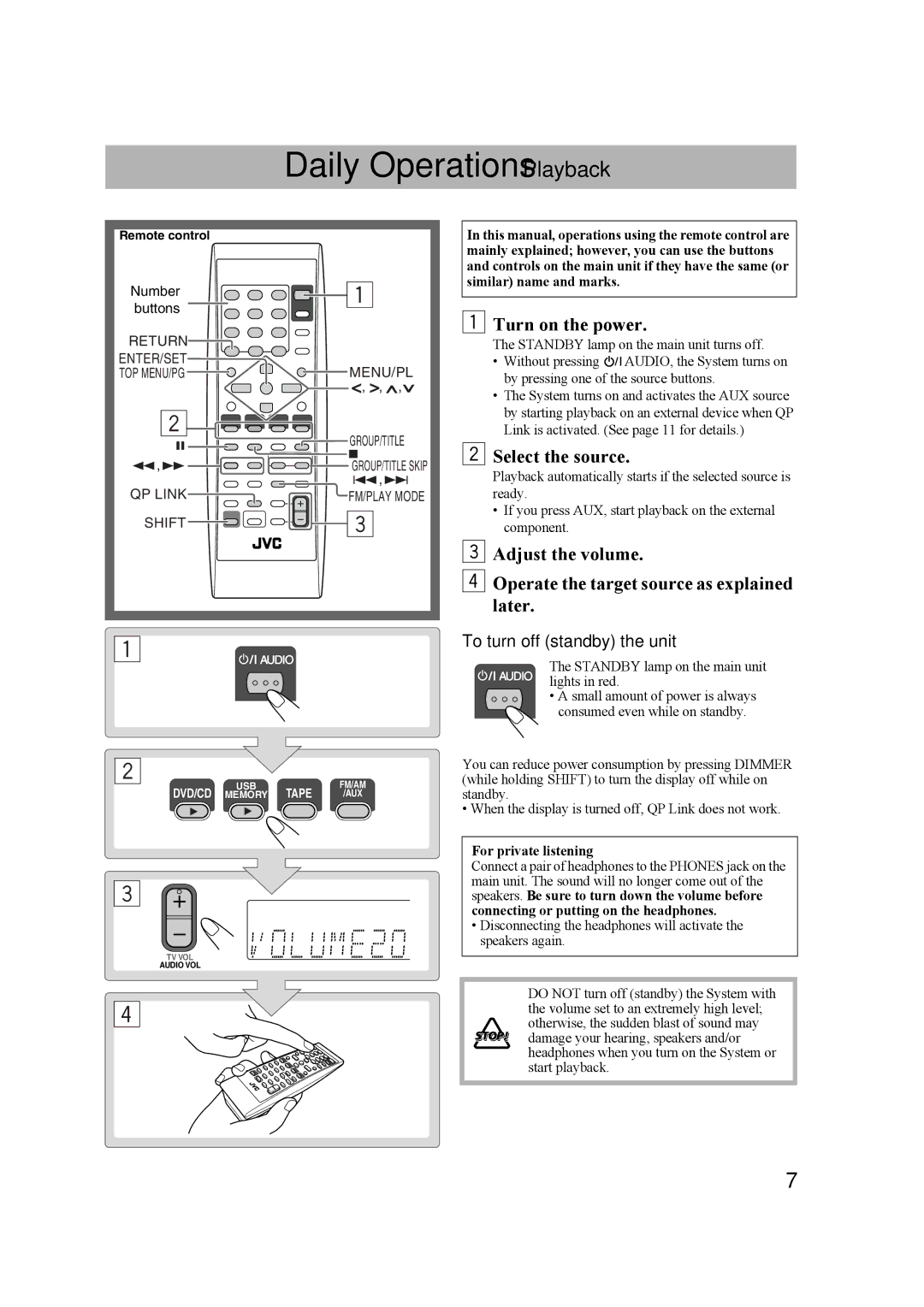 JVC CA-UXG68 manual Daily Operations-Playback, Mainly explained however, you can use the buttons, Similar name and marks 