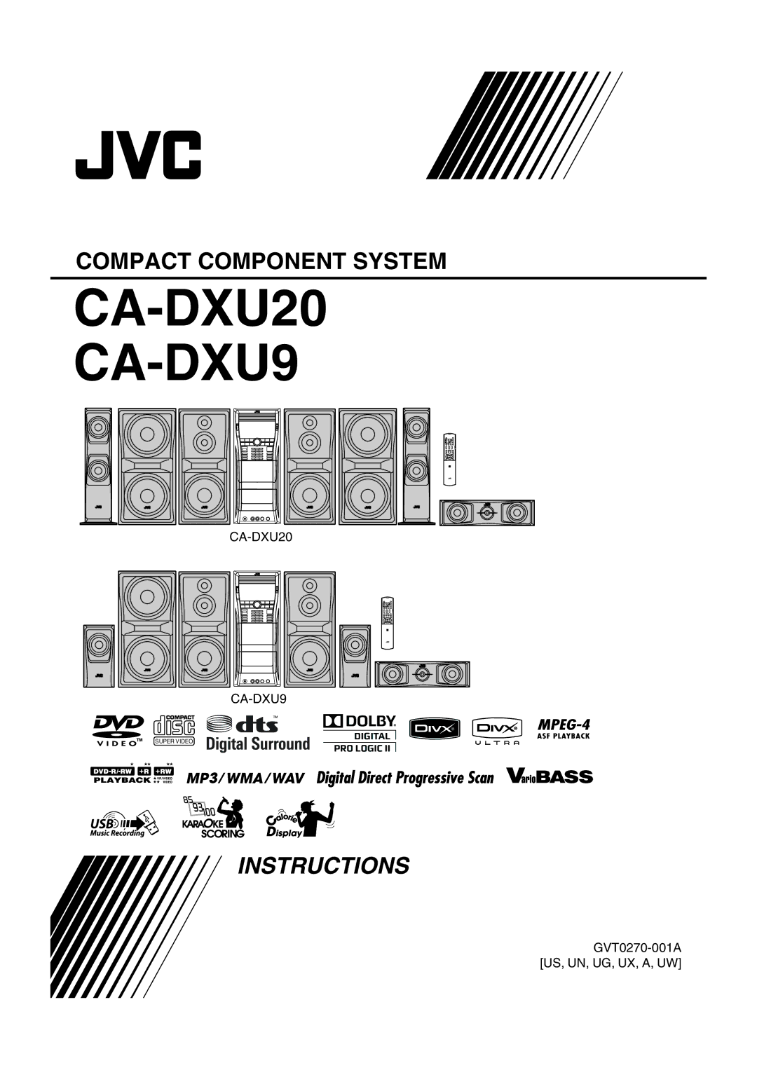 JVC GVT0270-001A manual CA-DXU20 CA-DXU9 