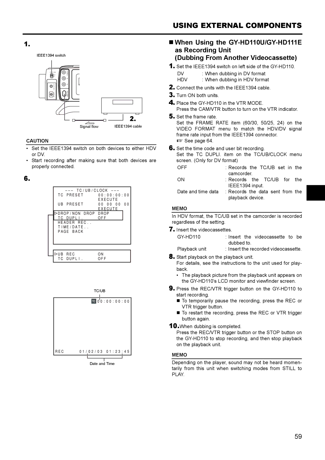 JVC GY- HD111 HD CAMERA RECORDER manual Off 