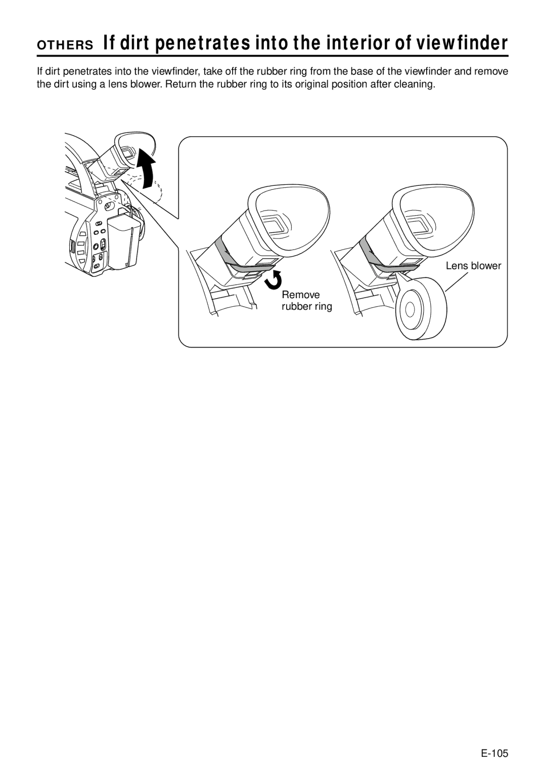 JVC GY-DV301, GY-DV300 instruction manual Others If dirt penetrates into the interior of viewfinder 