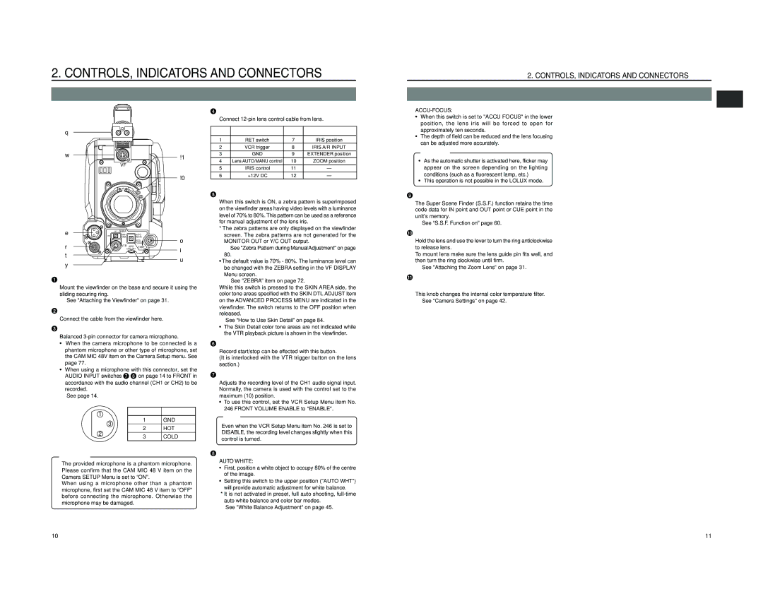 JVC GY-DV500 instruction manual Front Section Cont’d 