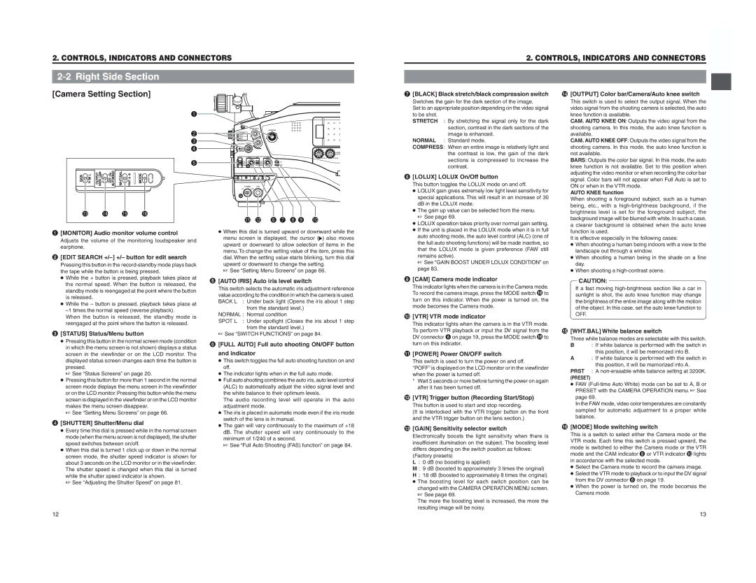 JVC GY-DV5000 instruction manual Right Side Section 