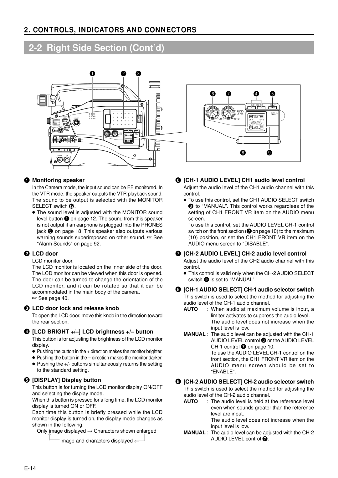 JVC GY-DV5001 manual Right Side Section Cont’d 