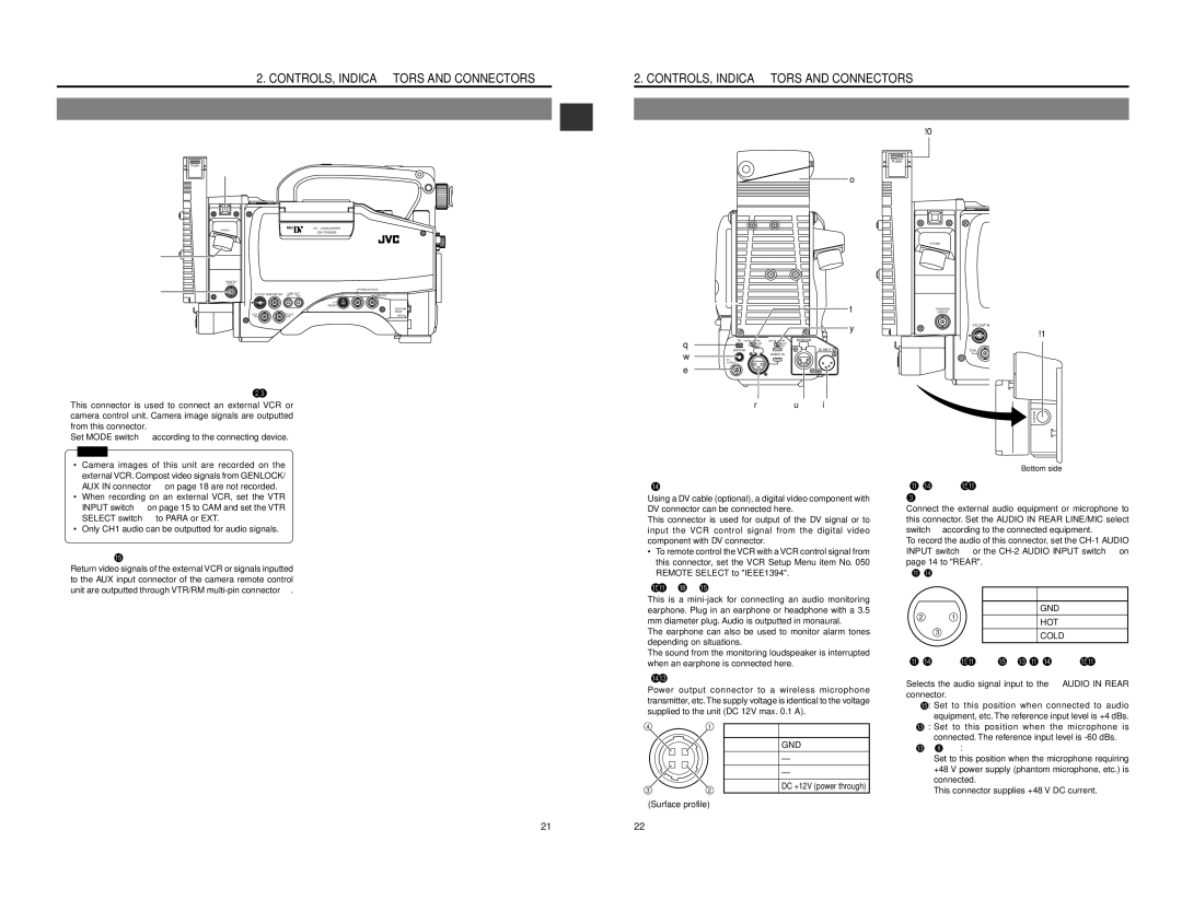 JVC GY-DV550 instruction manual Rear Section 