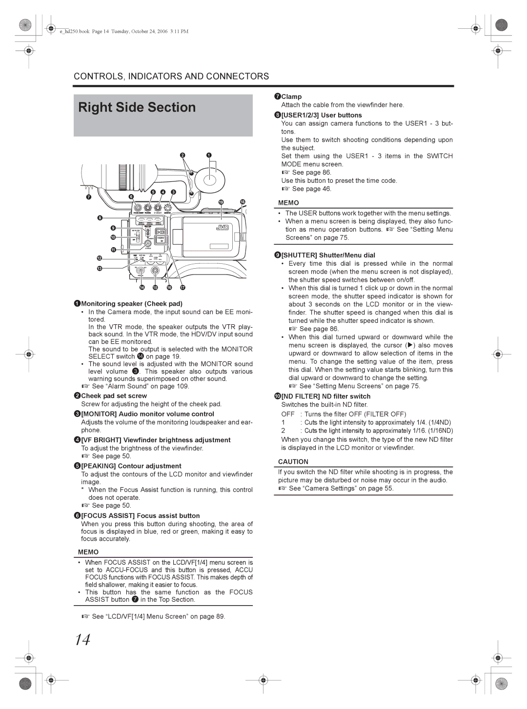 JVC GY-HD250, GY-HD251 manual Right Side Section 