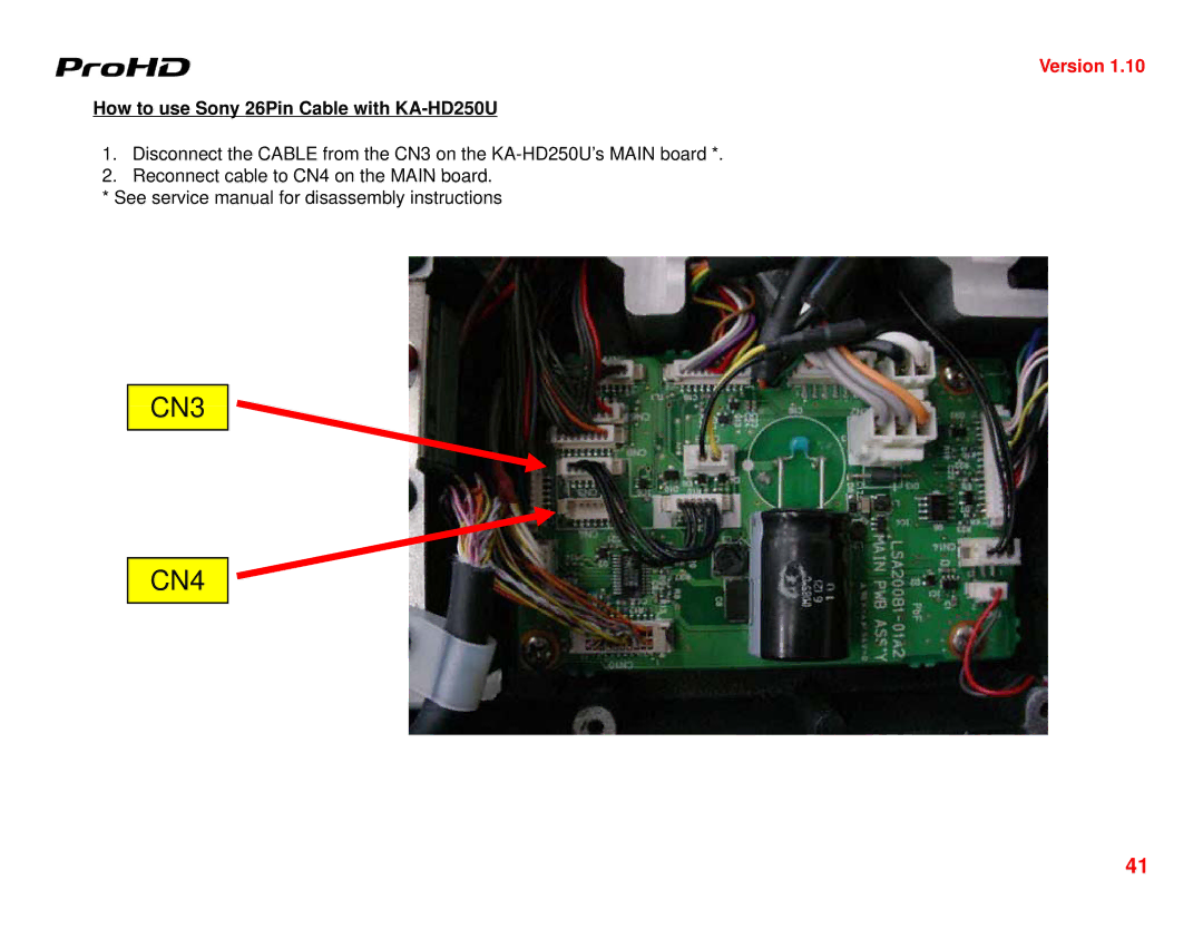 JVC GY-HD250U manual CN3 CN4, How to use Sony 26Pin Cable with KA-HD250U 