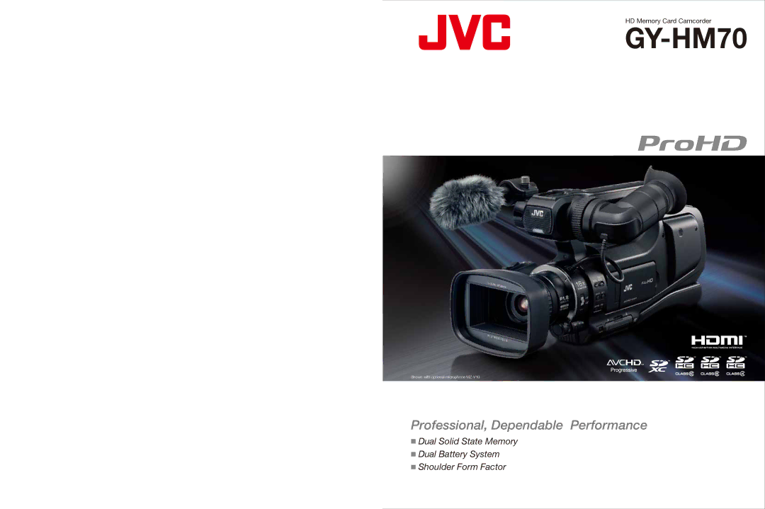 JVC GY-HM70 dimensions 