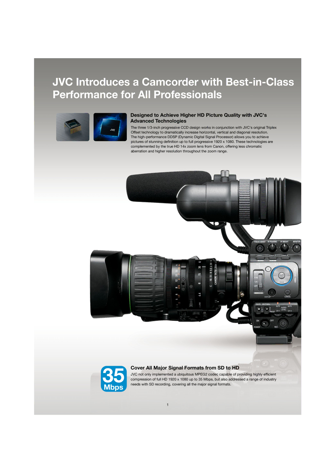 JVC GY-HM790U manual Mbps 