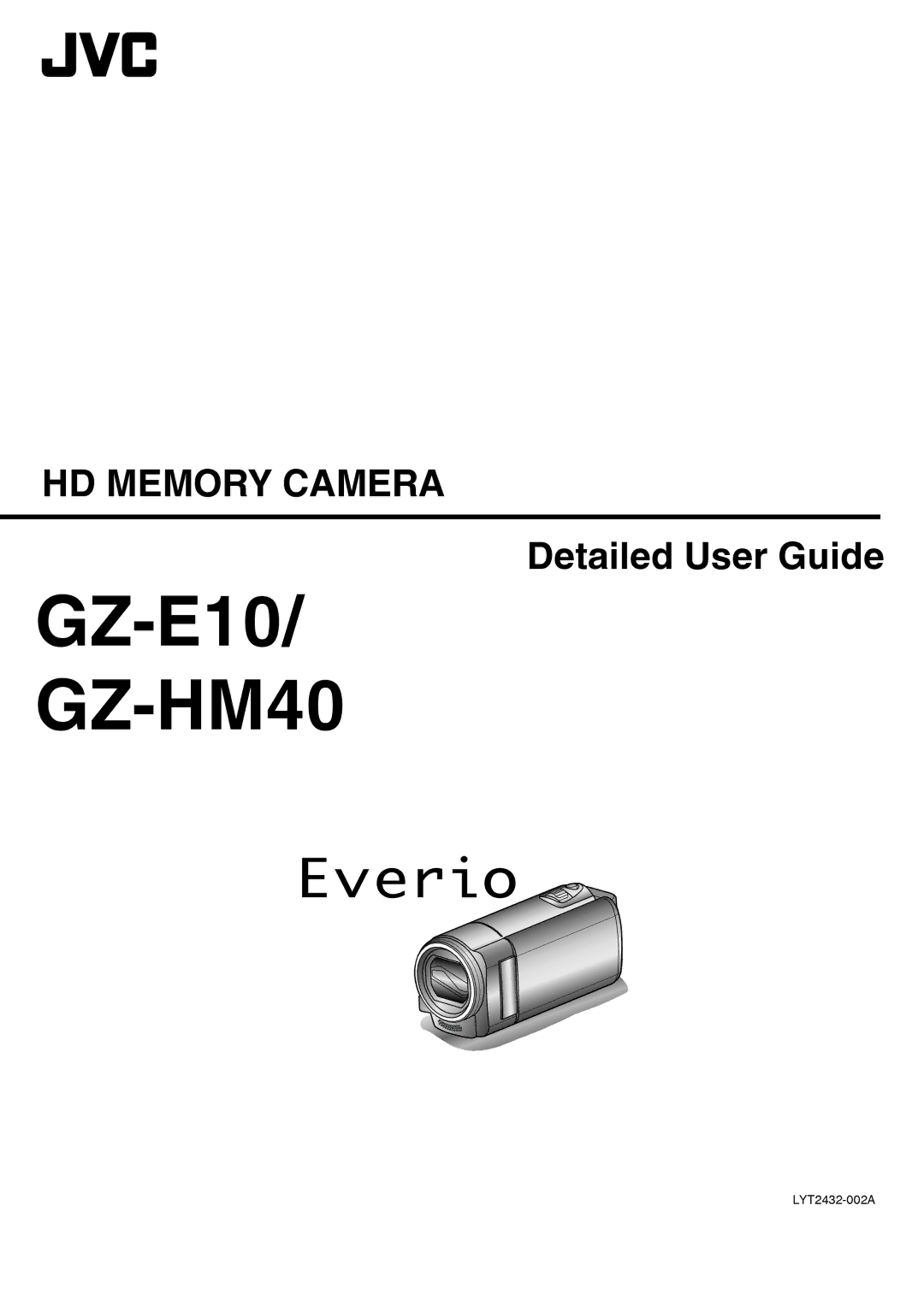 JVC manual GZ-E10/ GZ-HM40 