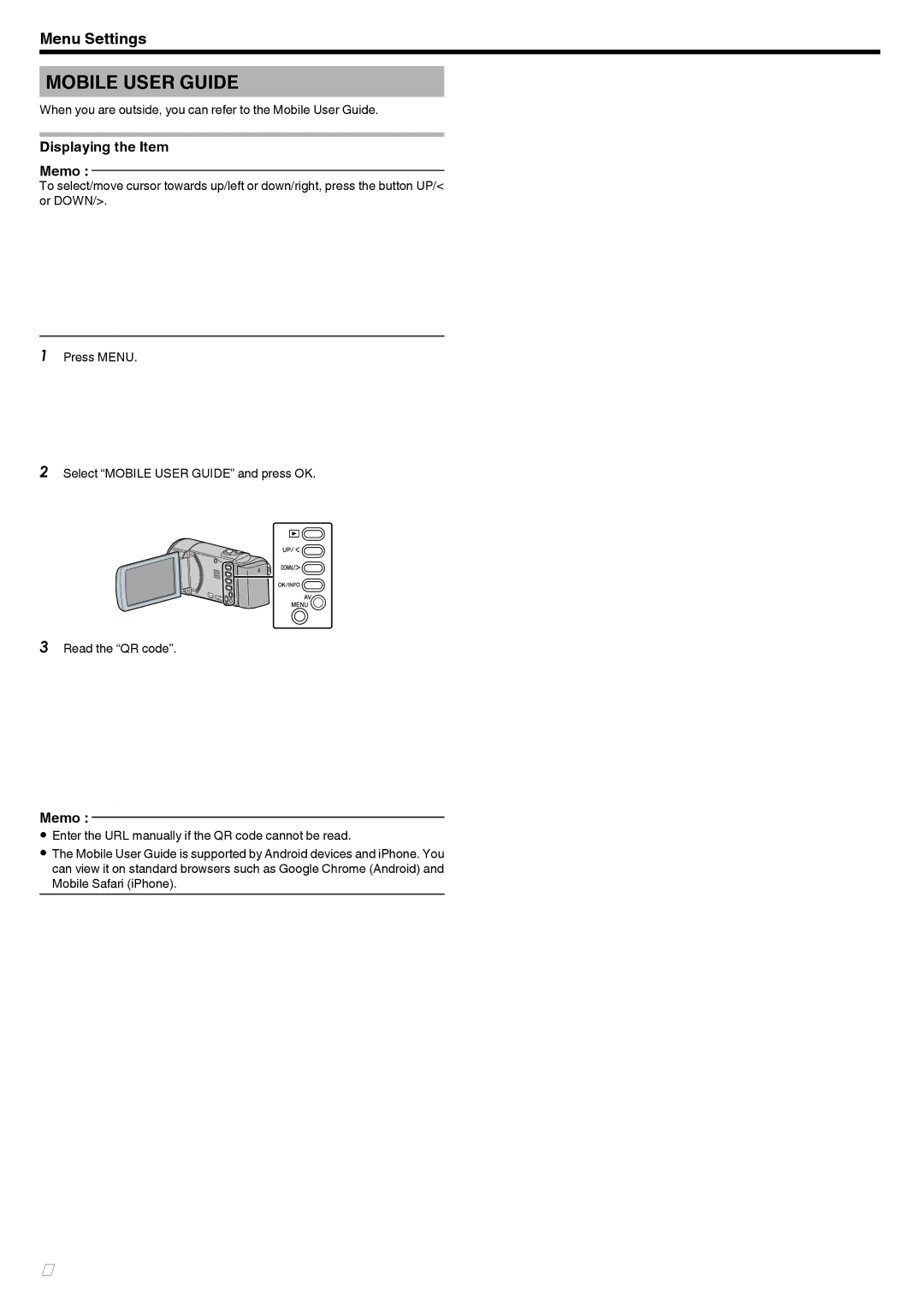 JVC GZ-E10, GZ-HM40 manual Mobile User Guide 