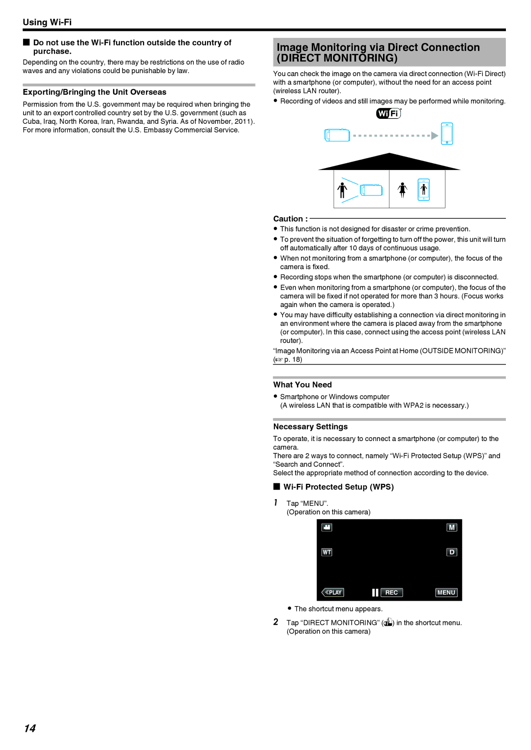 JVC GZ-EX215, GZ-EX210 manual Image Monitoring via Direct Connection, Exporting/Bringing the Unit Overseas, What You Need 