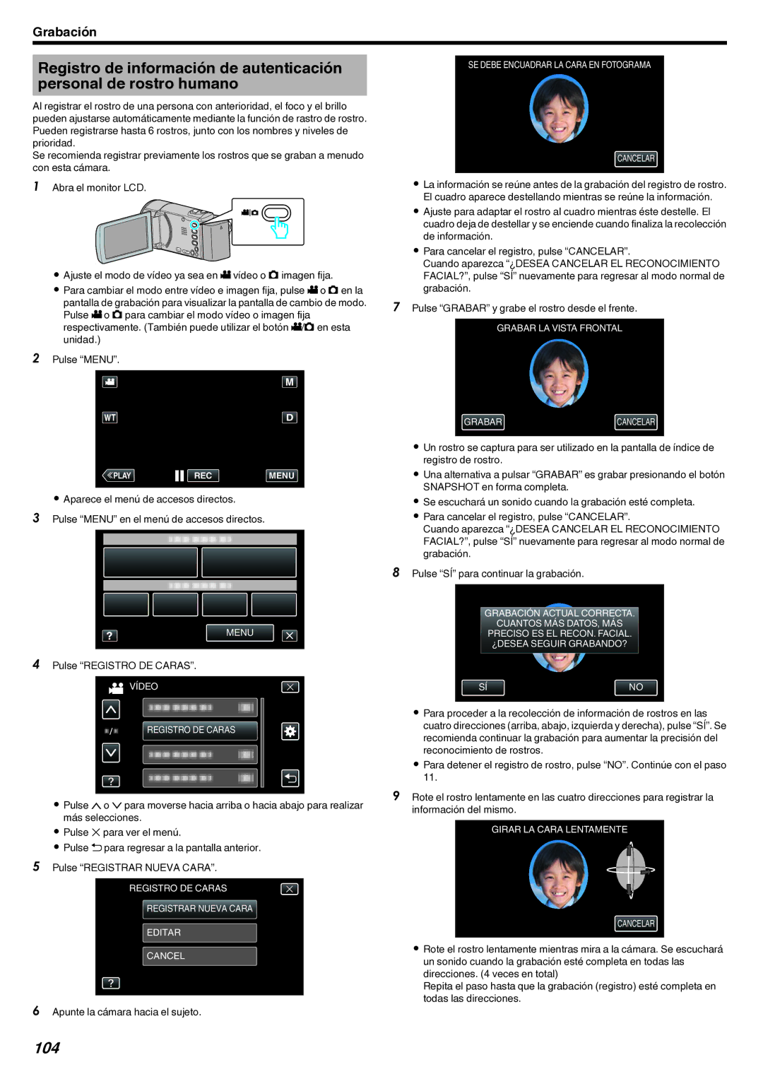 JVC GZ-EX210 manual 104 