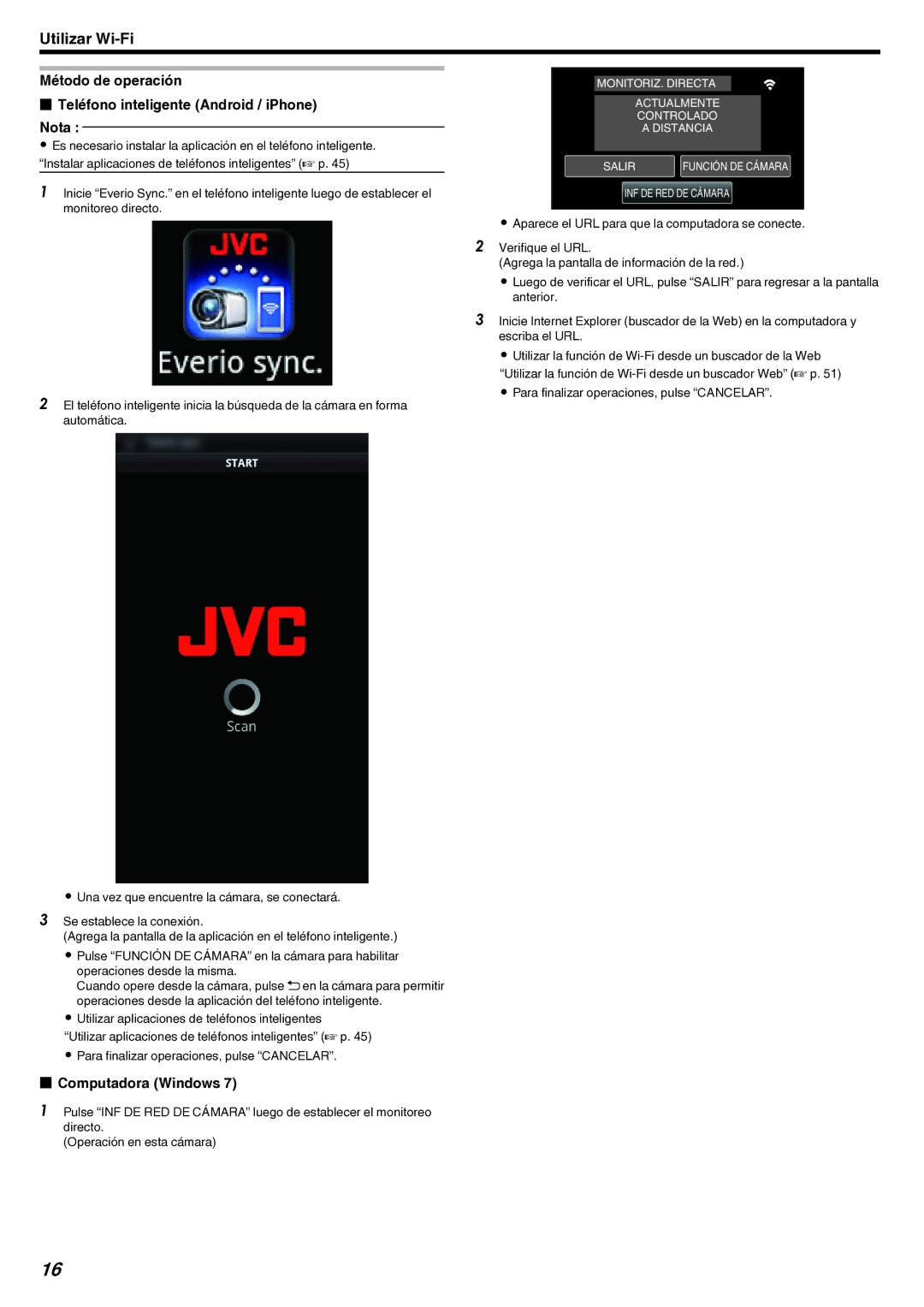 JVC GZ-EX210 manual Computadora Windows 