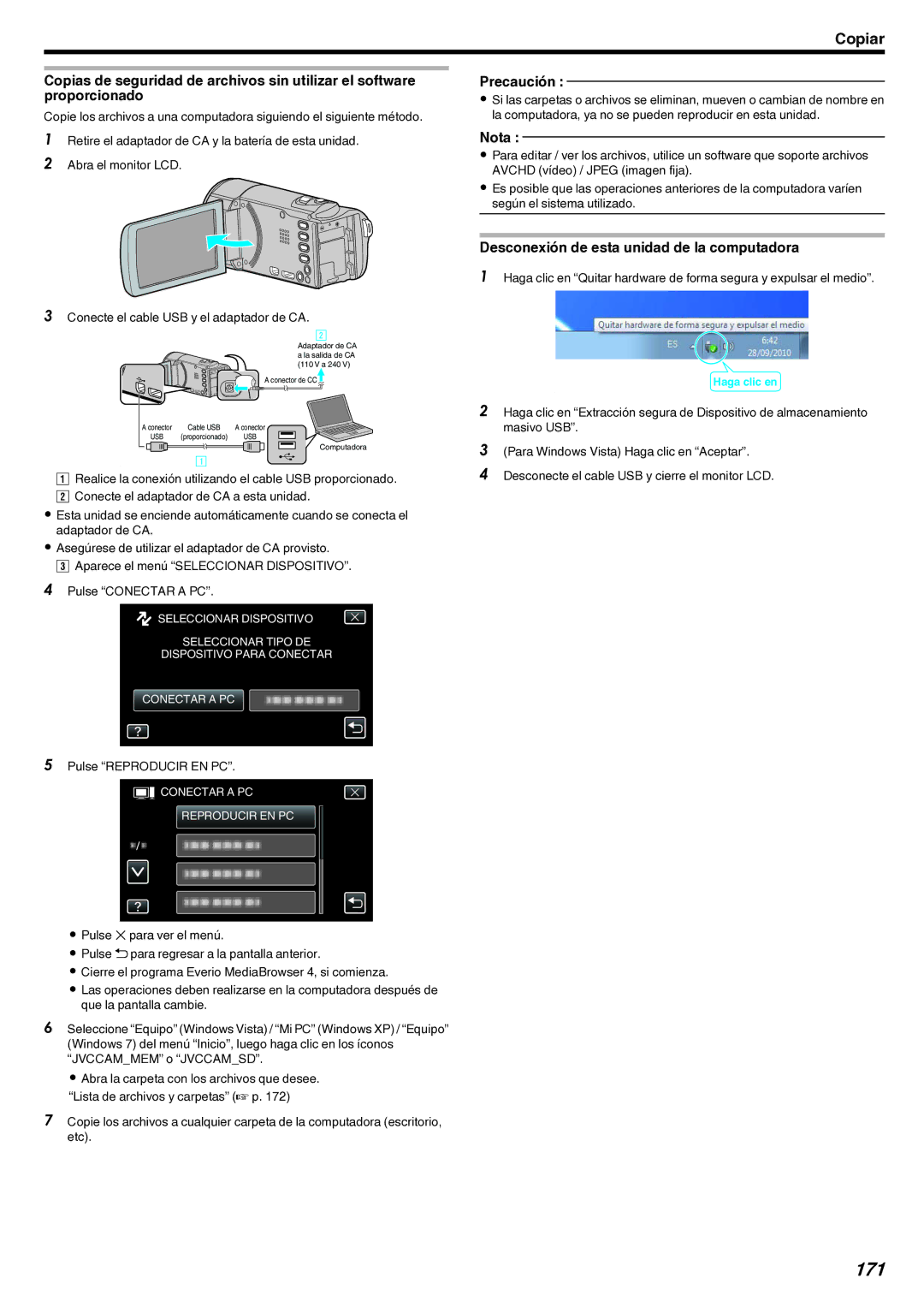 JVC GZ-EX210 manual 171, Pulse Reproducir EN PC 