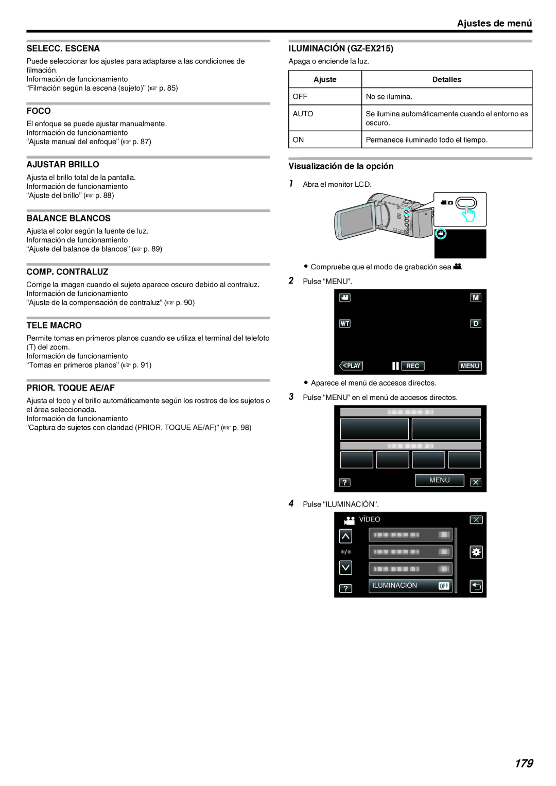 JVC GZ-EX210 manual 179 