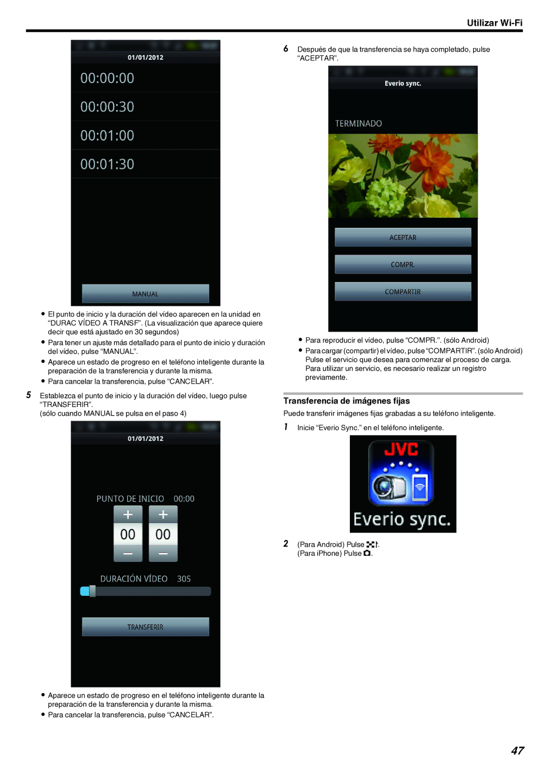 JVC GZ-EX210 manual Transferencia de imágenes fijas 