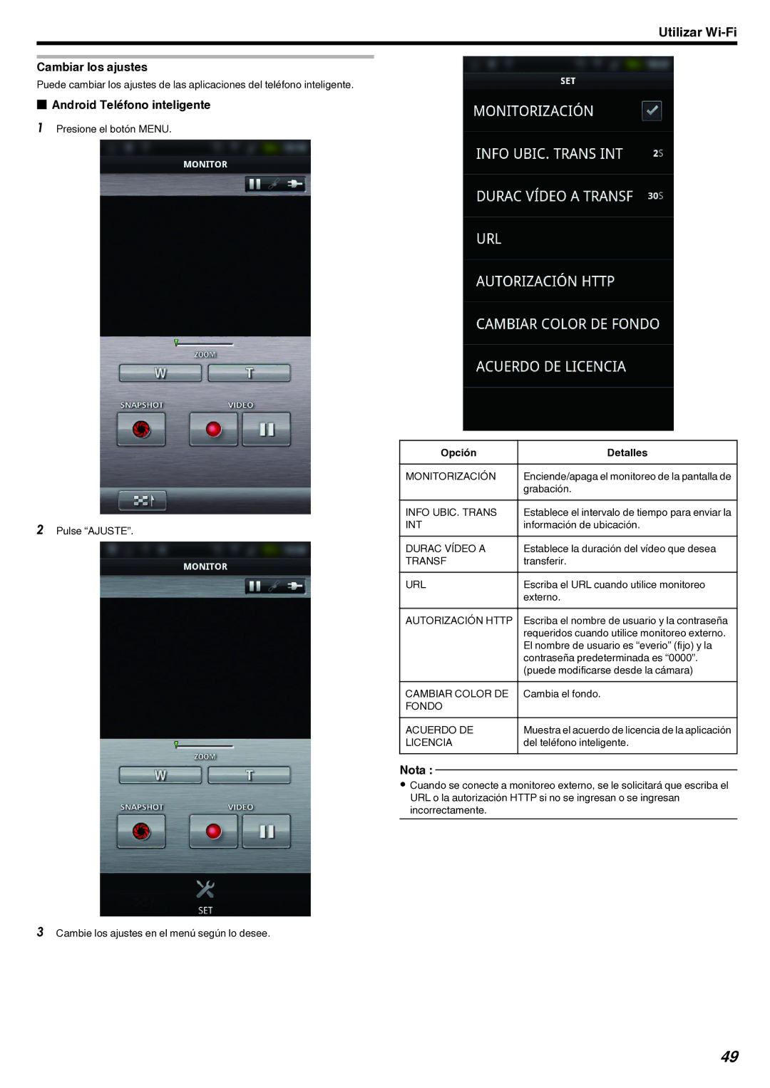 JVC GZ-EX210 manual Cambiar los ajustes, Opción Detalles 