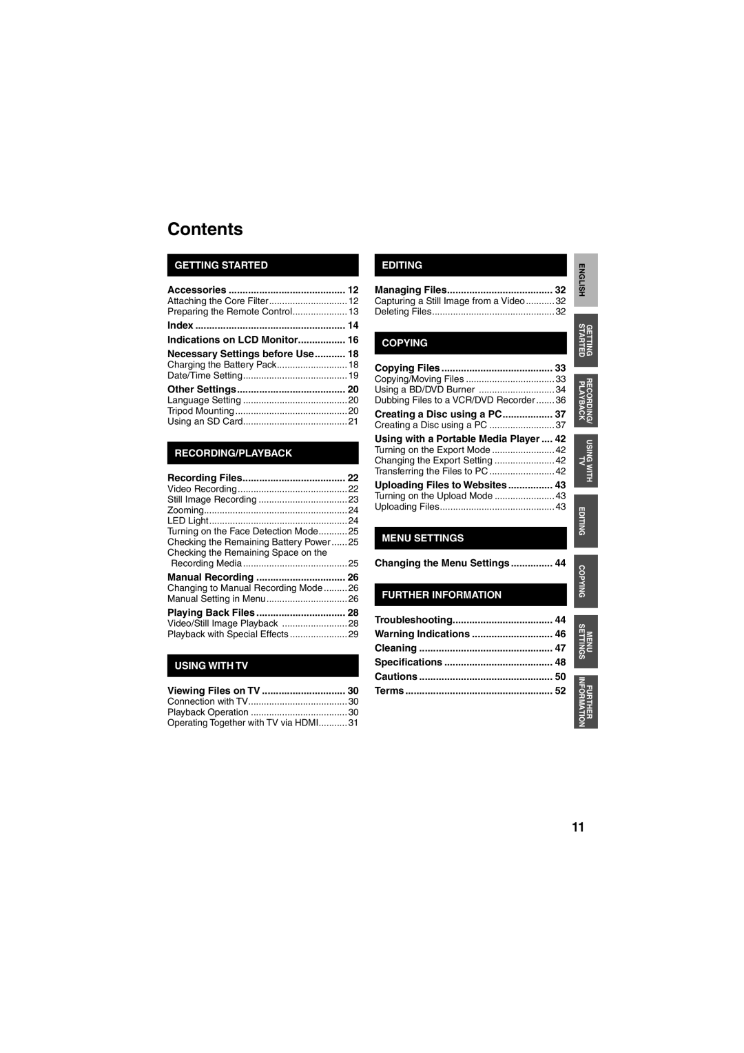 JVC LYT1997-001A-M, GZ-HM200 U instruction manual Contents 