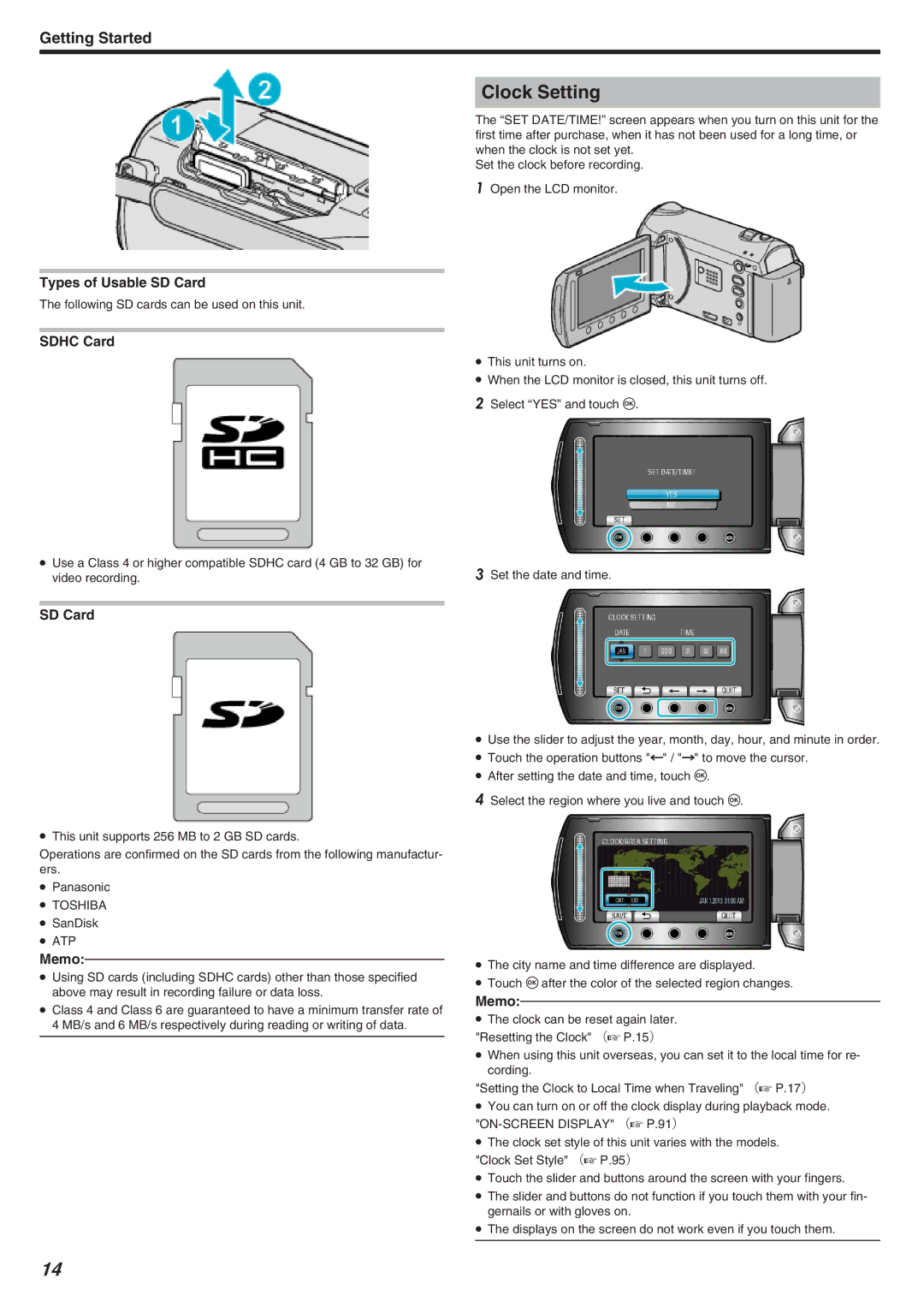 JVC GZ-HM340 manual Clock Setting 