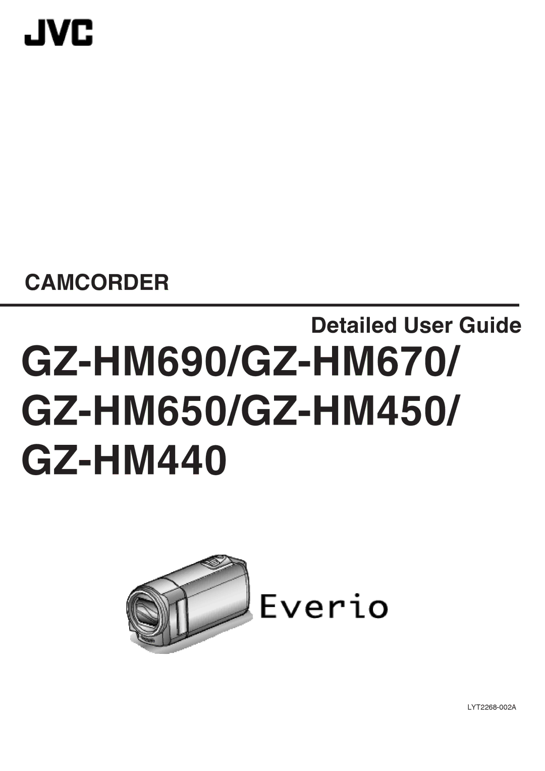 JVC manual GZ-HM690/GZ-HM670/ GZ-HM650/GZ-HM450/ GZ-HM440 