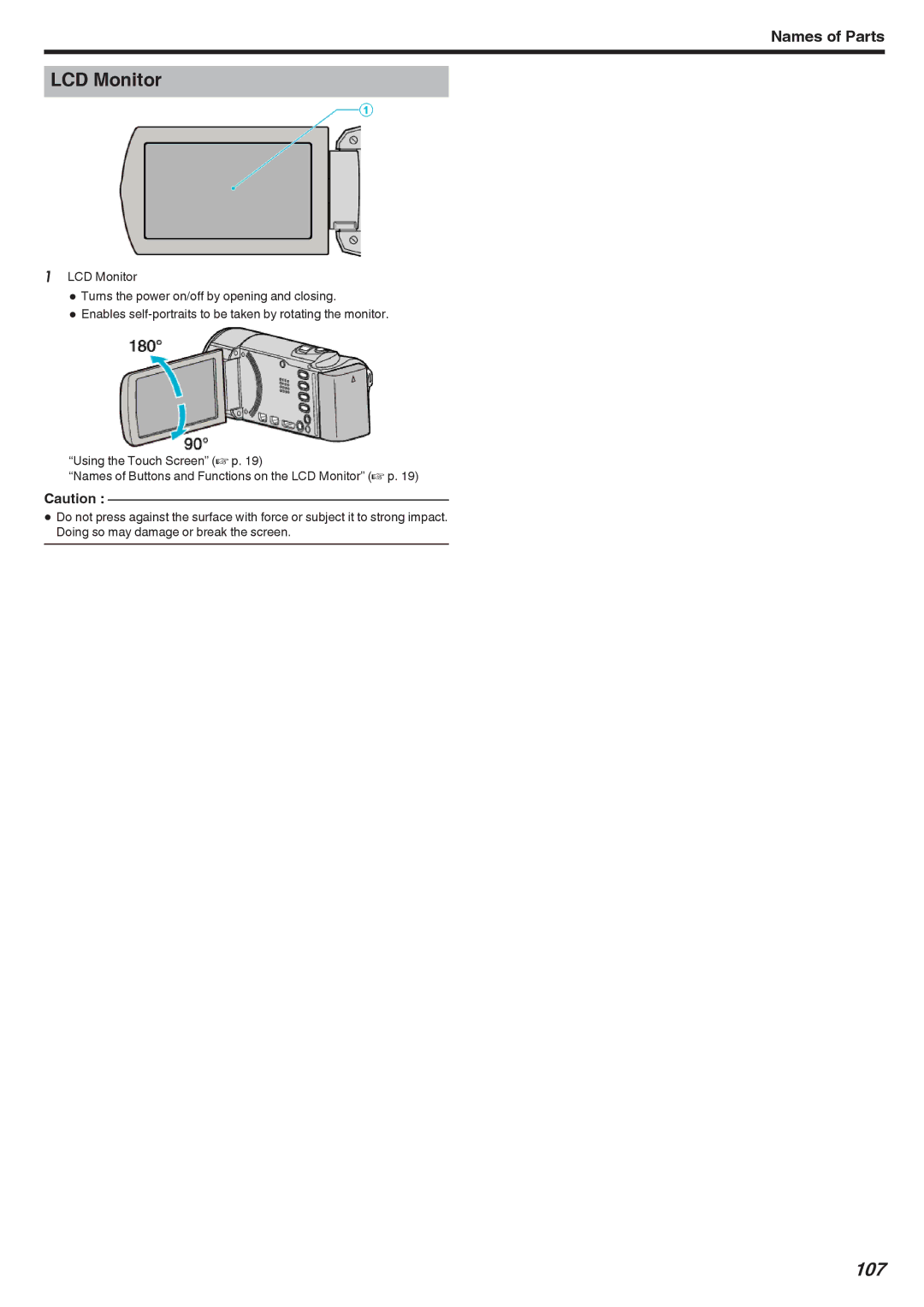 JVC GZ-HM450, GZ-HM670, GZ-HM690, GZ-HM650, GZ-HM440 manual LCD Monitor 