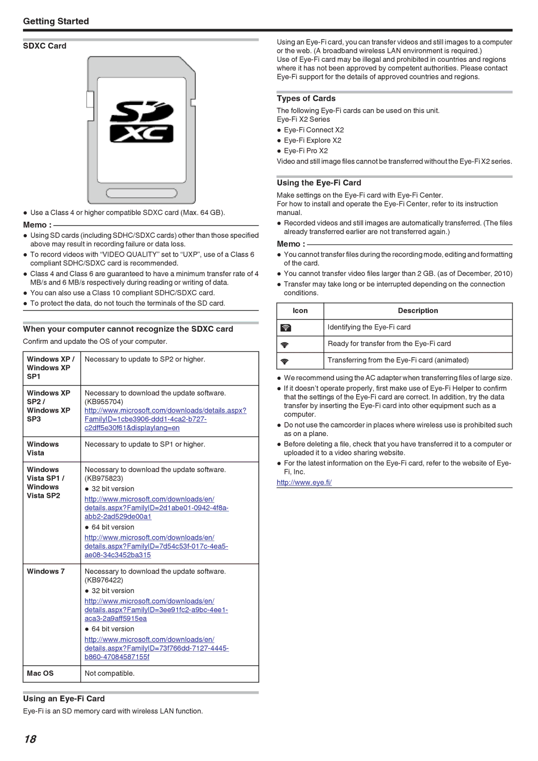 JVC GZ-HM650, GZ-HM670, GZ-HM690, GZ-HM450, GZ-HM440 manual SP3, Mac OS Not compatible 