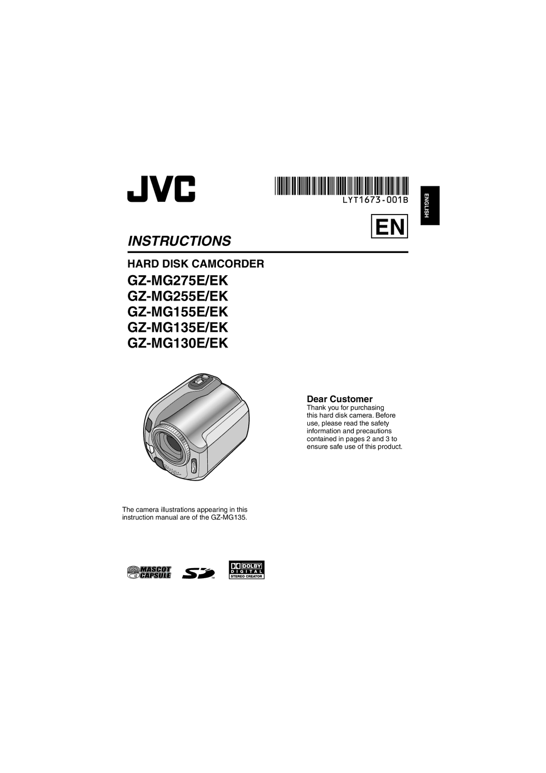 JVC GZ-MG135E/EK, GZ-MG155E/EK, GZ-MG130E/EK, GZ-MG255E/EK, GZ-MG275E/EK instruction manual Instructions 